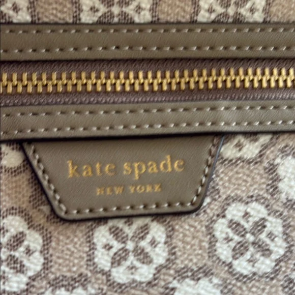 NWT Kate Spade Tan and Cream Backpack with Designer Print - Picture 7 of 10
